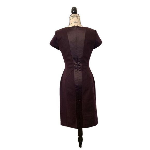 Club Monaco Women's Plum Wool Blend Short Sleeve Sheath Dress Size 6 - Picture 3 of 6